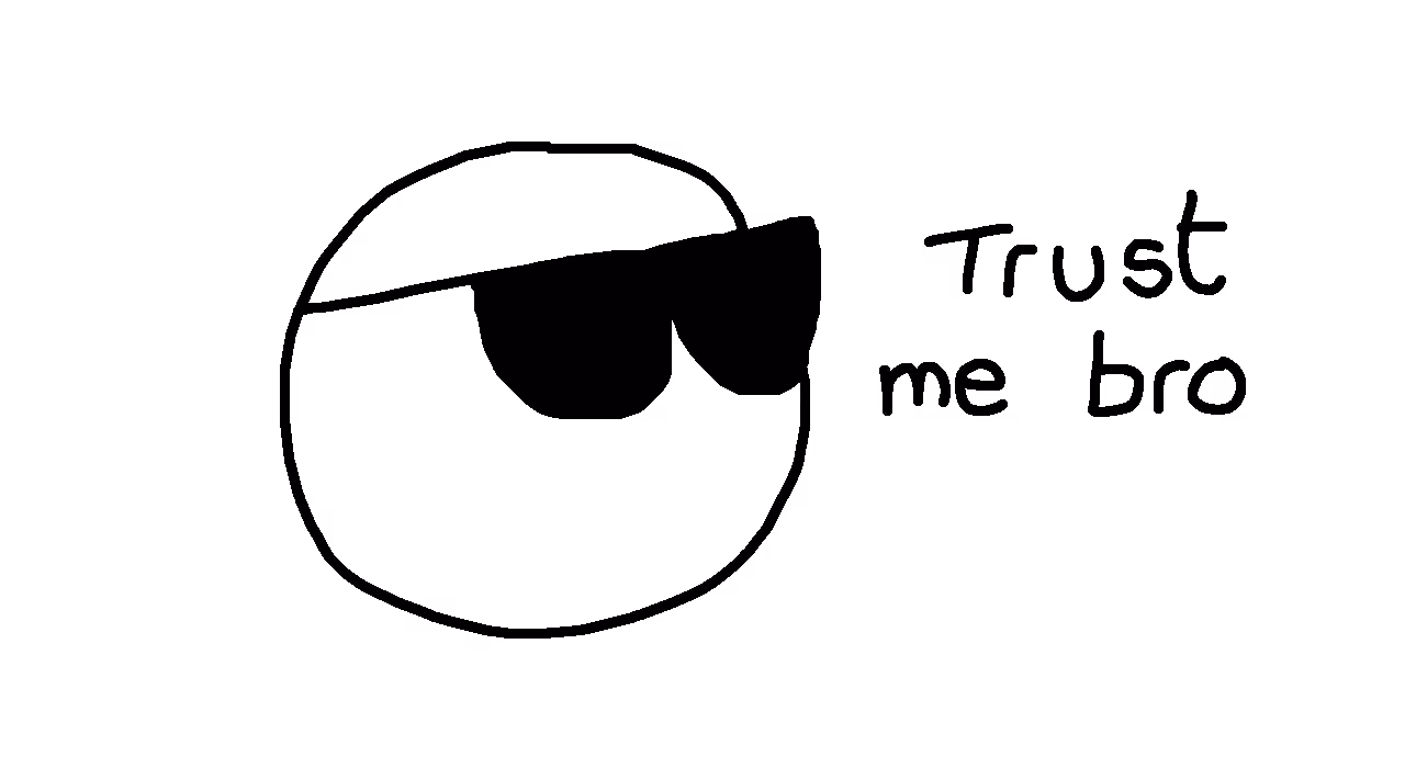 doodle of a person asking others to trust them