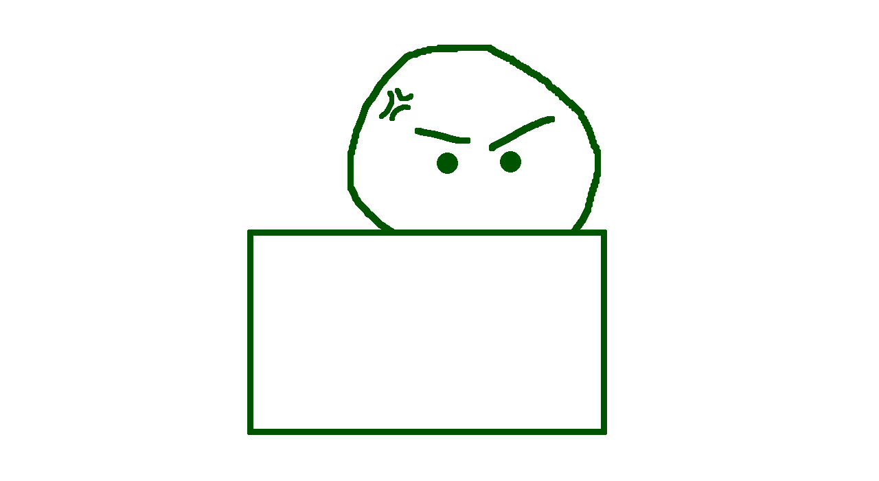 doodle of frustrated person looking at their computer